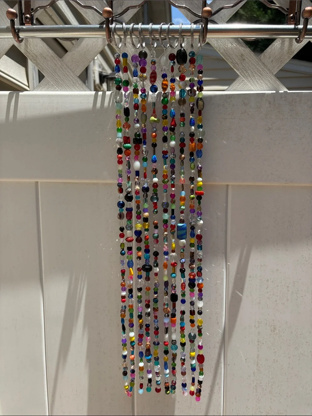 10 strands 22 inches long Colorful glass & crystal Hanging Strand bead curtain